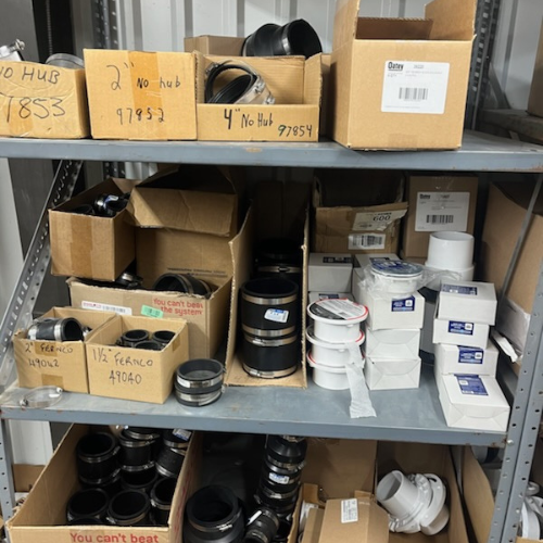 Plumbing supplies inside of S&S Wholesale warehouse