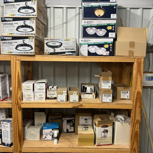 Electrical supplies inside of S&S Wholesale warehouse