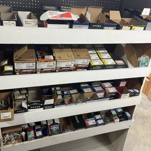 Various supplies inside of S&S Wholesale warehouse