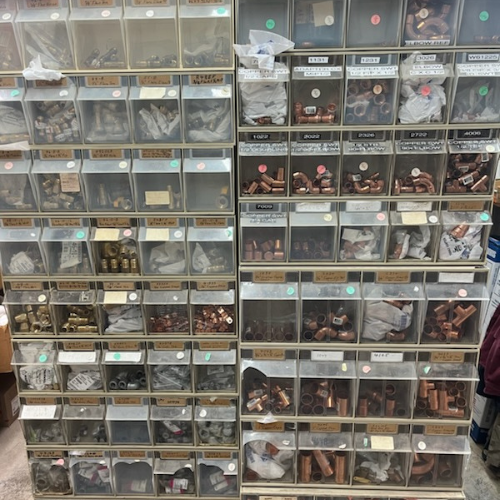 Connectors and supplies inside of S&S Wholesale warehouse