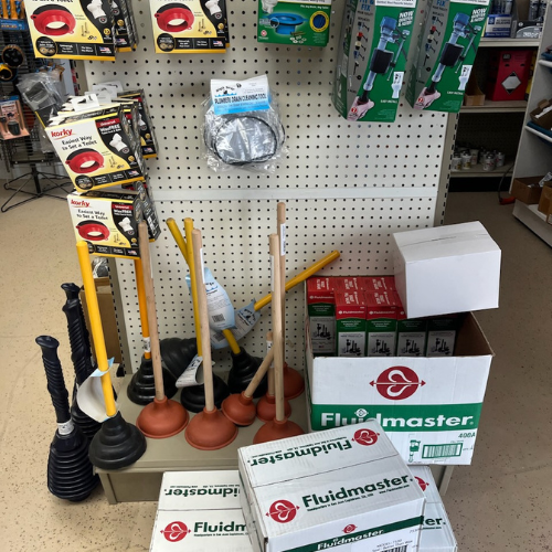 Various supplies inside of S&S Wholesale warehouse