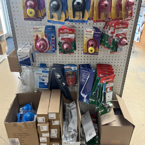 Various supplies inside of S&S Wholesale warehouse