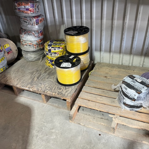 Wire and supplies inside of S&S Wholesale warehouse