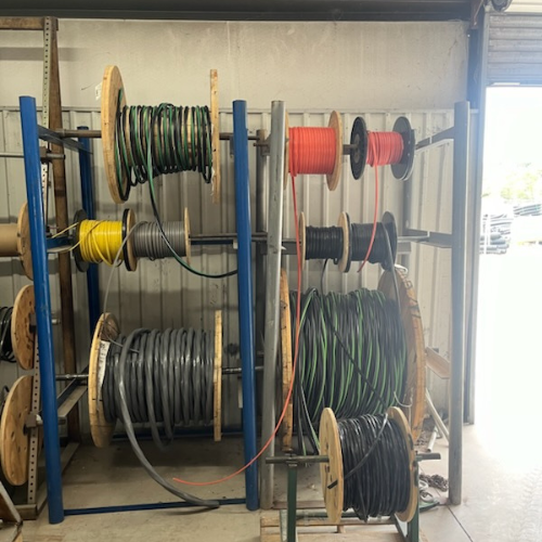 Wire and supplies inside of S&S Wholesale warehouse