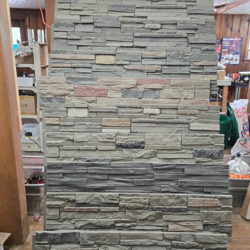 Veneer bluestone inside of Salem Lumber and Feed.