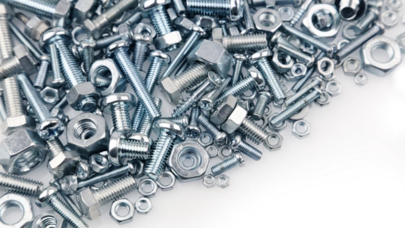 Hardware fasteners, hinges, and door hardware at Tiffin Supply in Red Bay, Alabama.