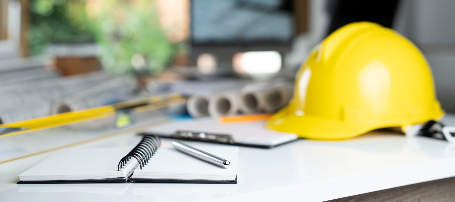 Project planning tools on a work desk